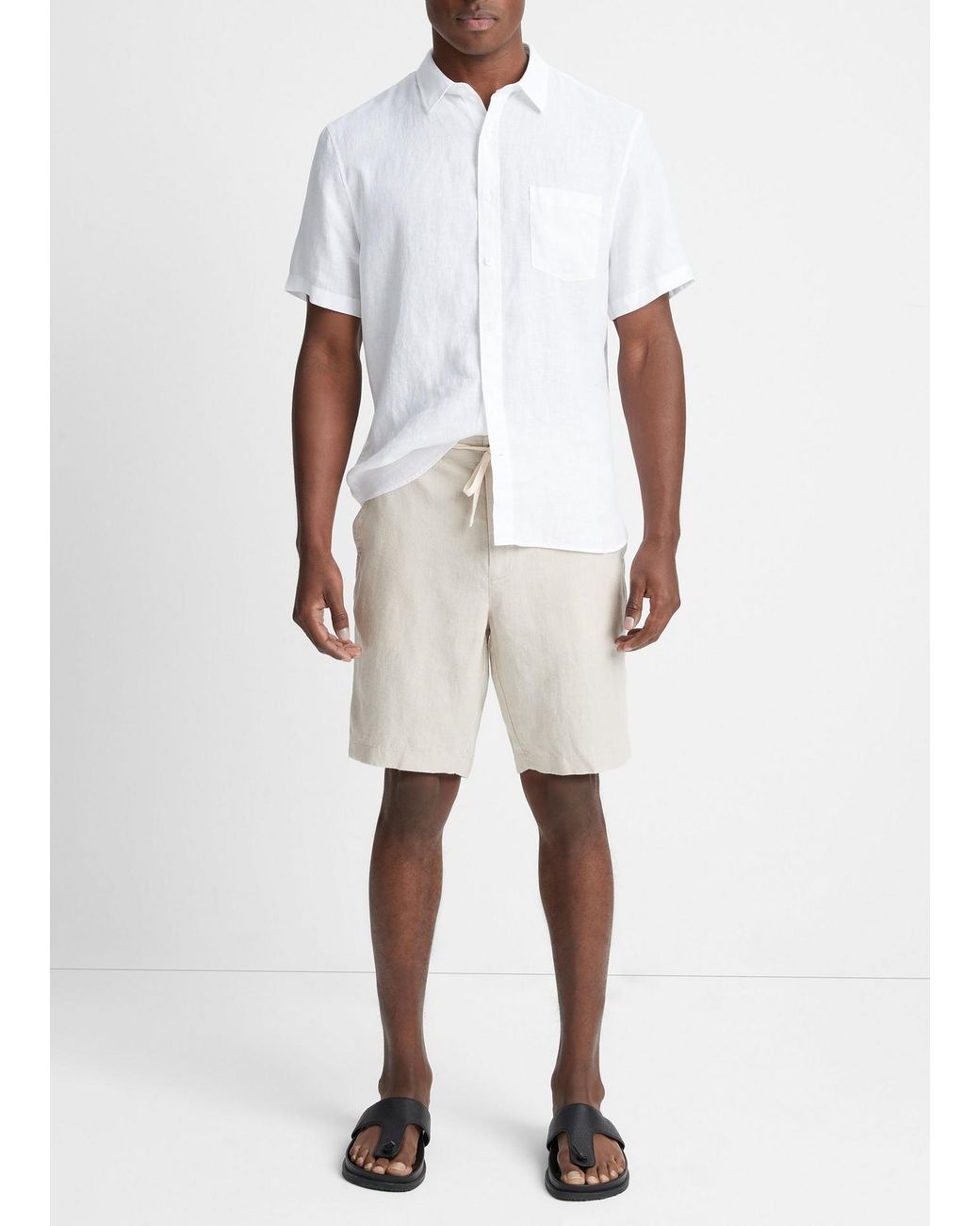 Vince White Drawstring Shorts for men