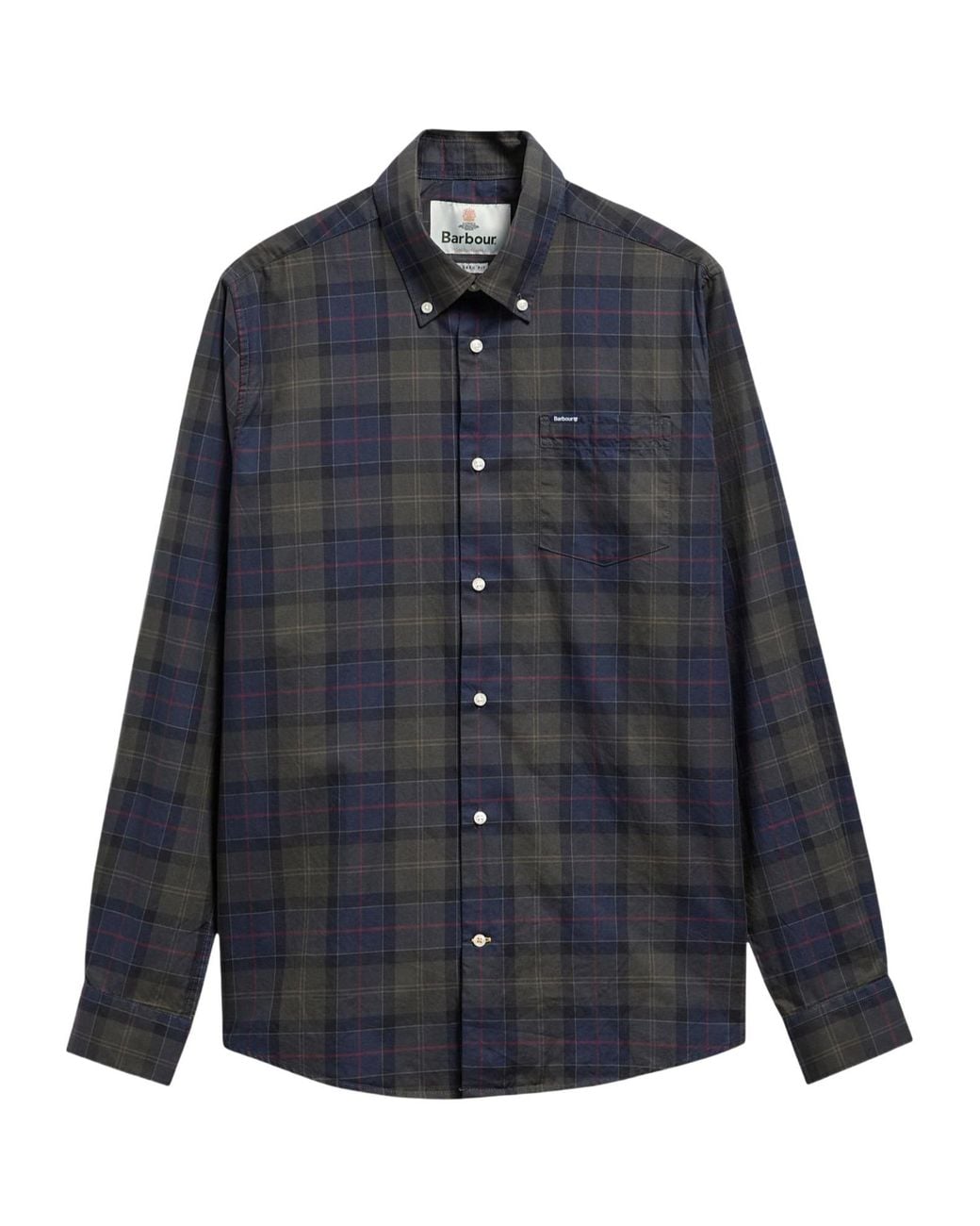 Barbour Blue Long-Sleeved Plaid Shirt for men