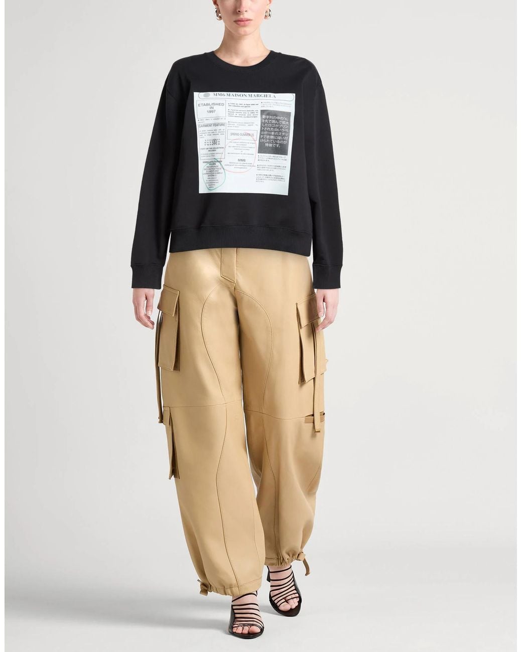 MM6 by Maison Margiela Black Long Sleeves Sweatshirt