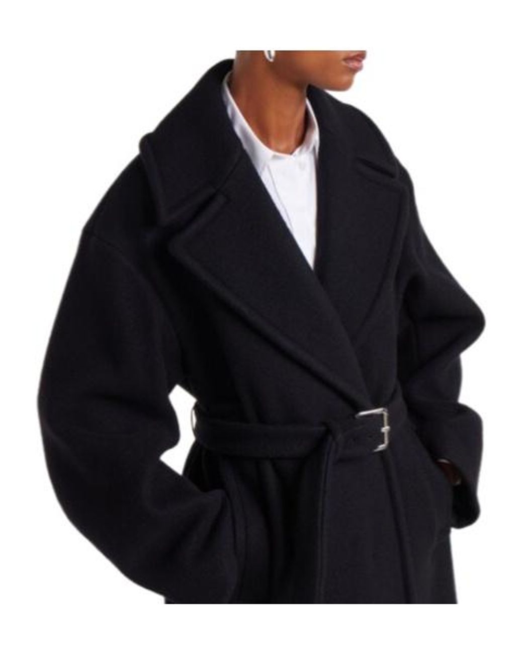 Sportmax Black Simple And Versatile Wool Coat