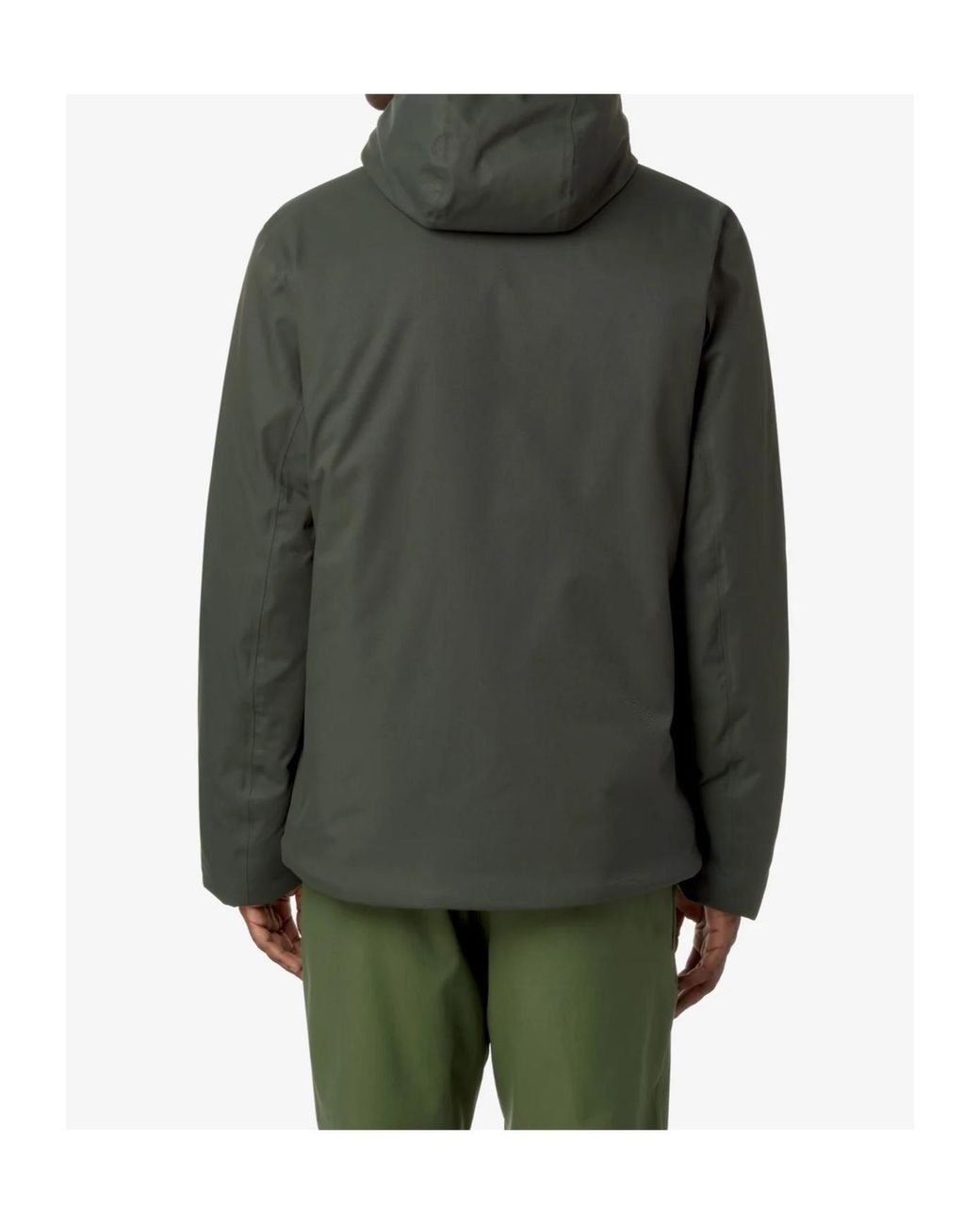 K-Way Green Logo Hooded Casual Jacket for men
