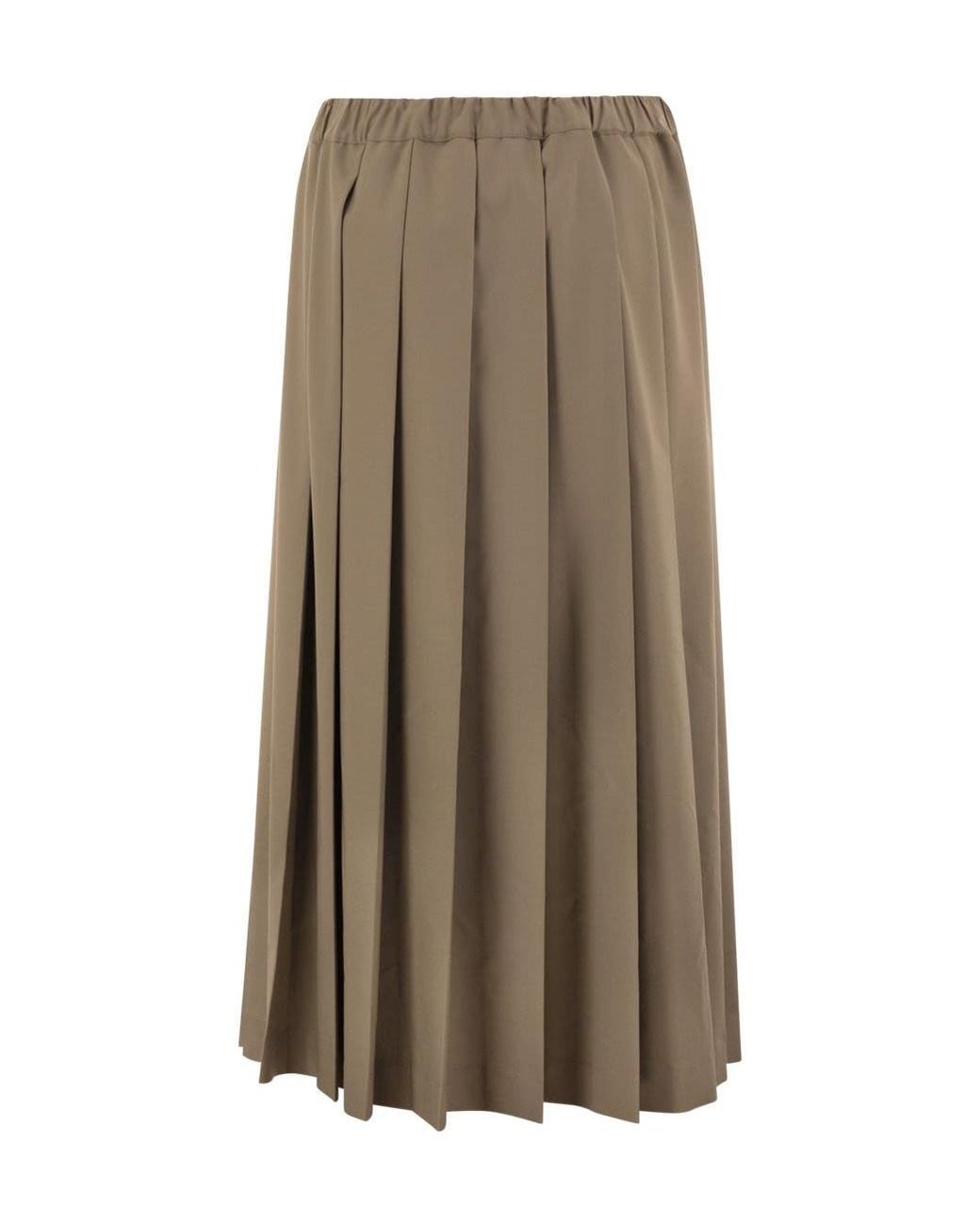 Fabiana Filippi Brown Long Pleated Skirt