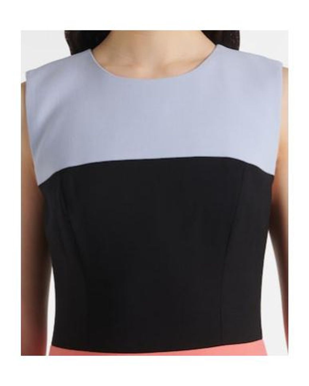Carolina Herrera Black Colorblocked Wool-Blend Midi Dress