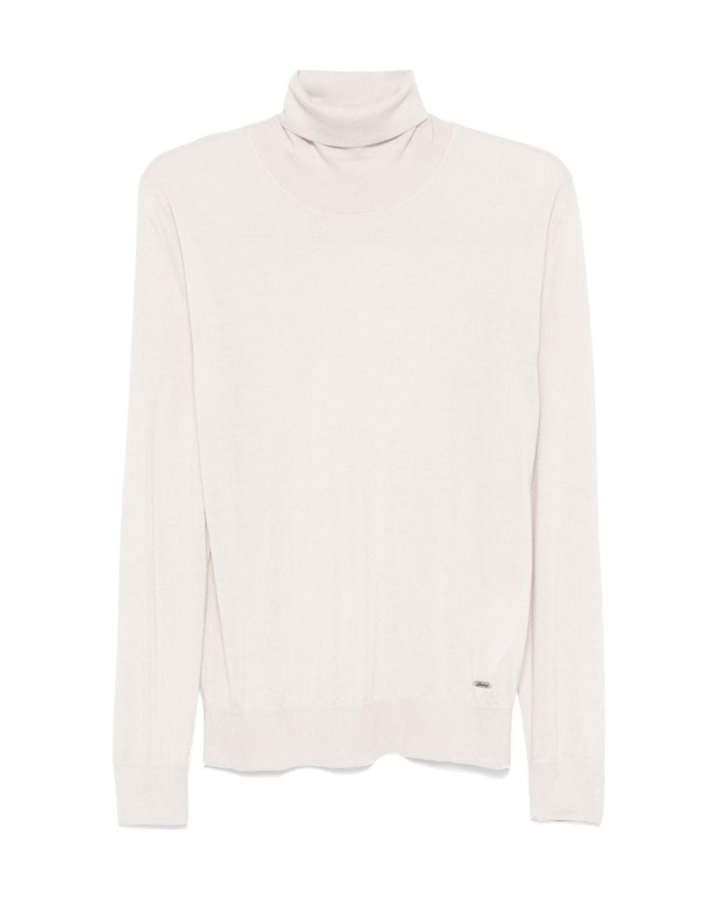 Brioni White Fine-Knit Sweater for men