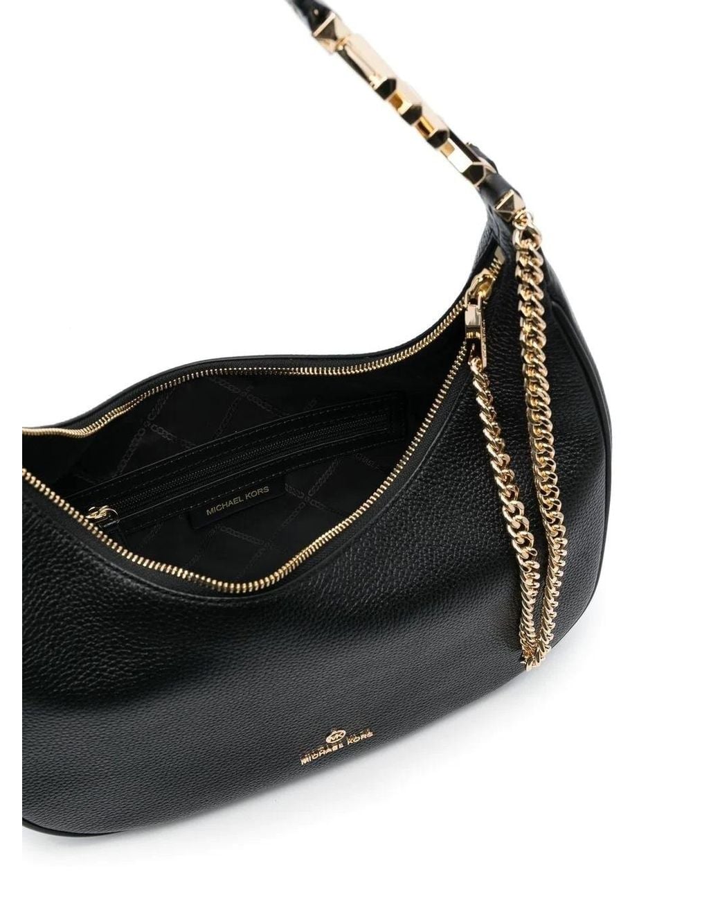 Michael Kors Black Michael Piper Chain Detailed Large Shoulder Bag