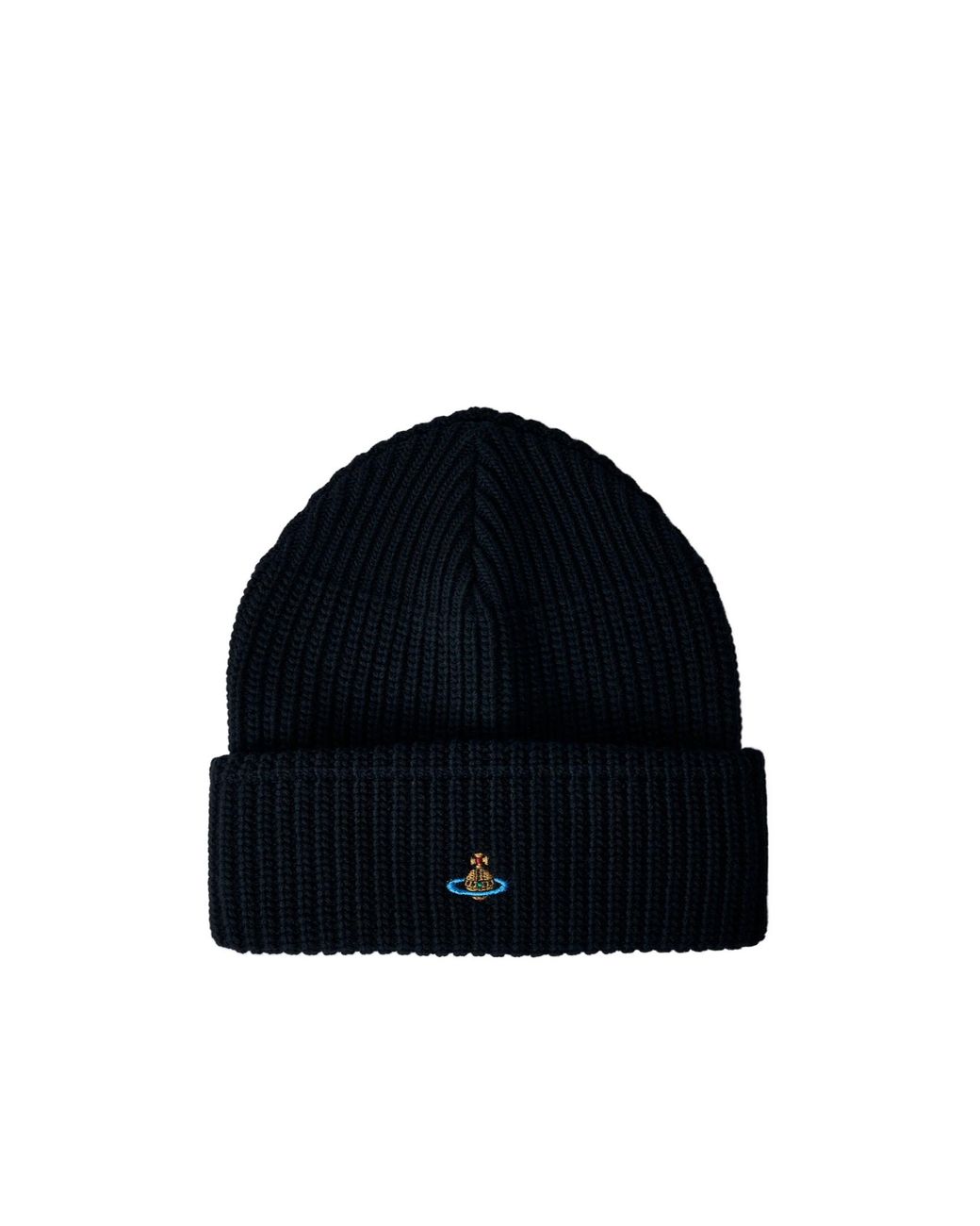 Vivienne Westwood Blue Logo Embroidered Beanie