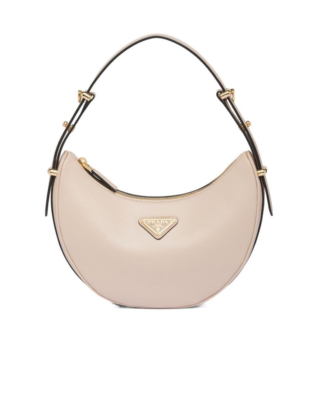 Prada White Arqué Leather Shoulder Bag