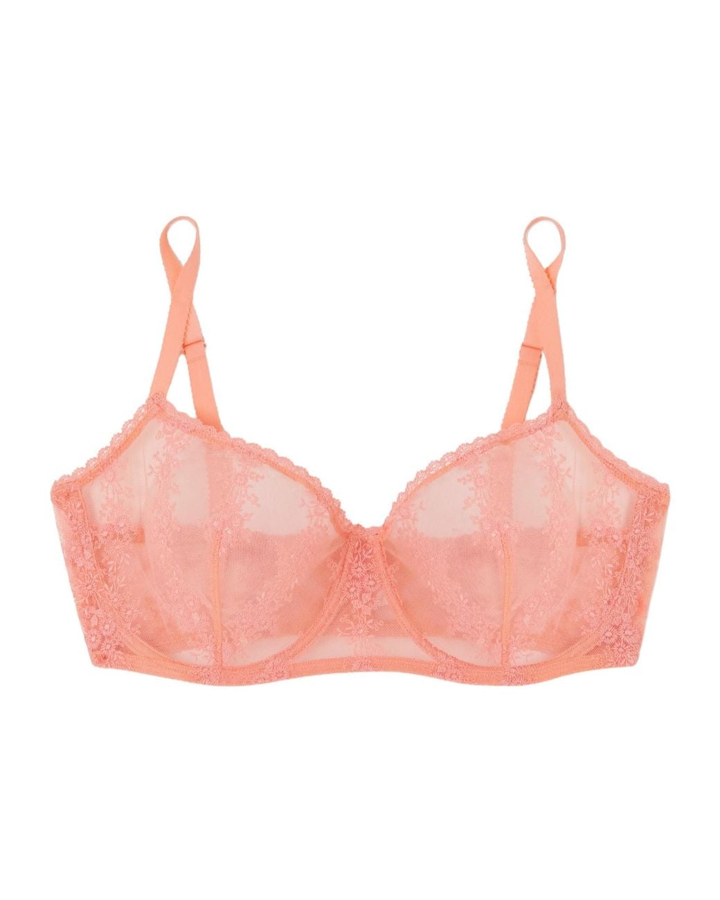 Eres Pink Exquisite Floral Embroidered Bra