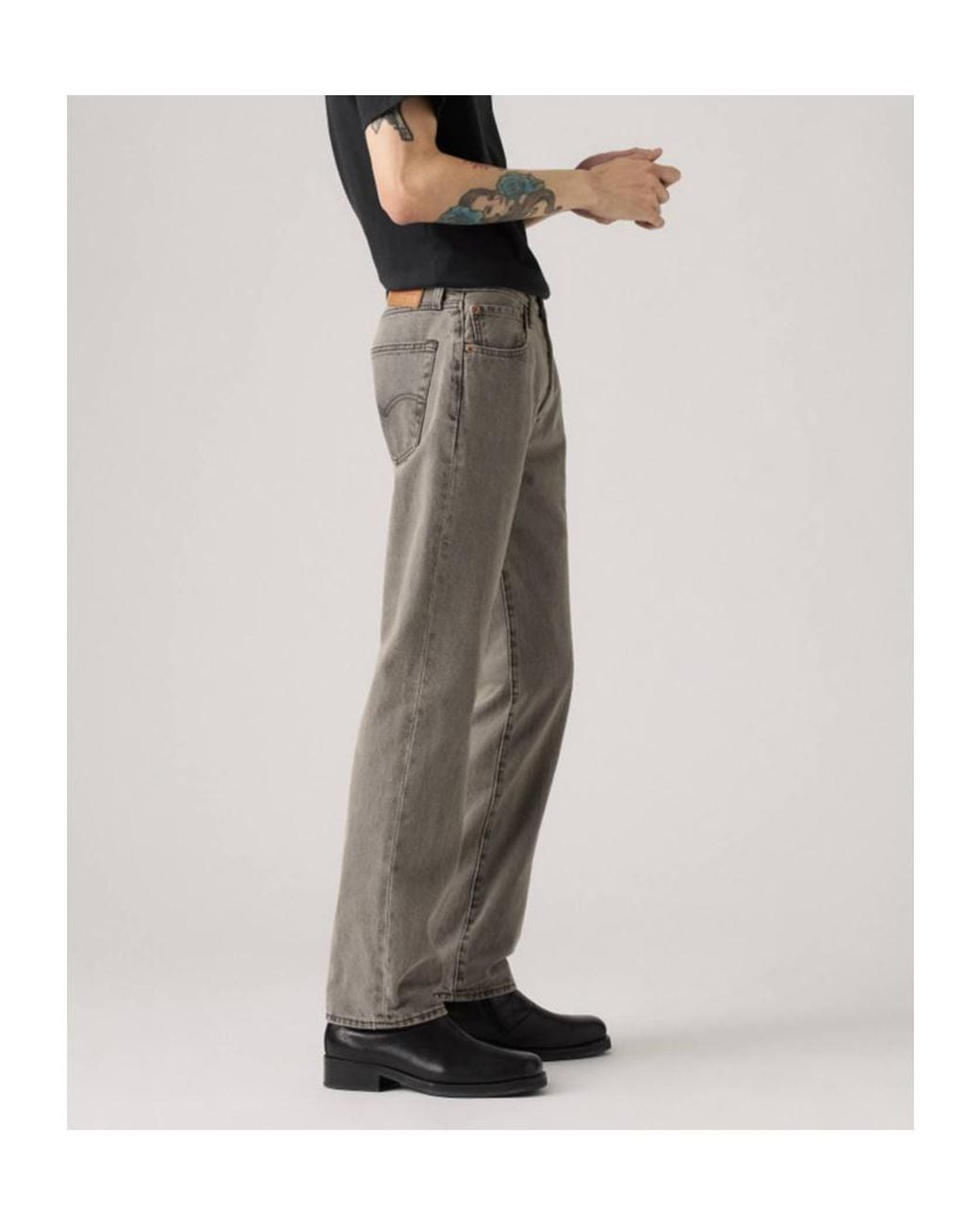 Levi's Gray 501 Original Fit Straight-Leg Jeans for men
