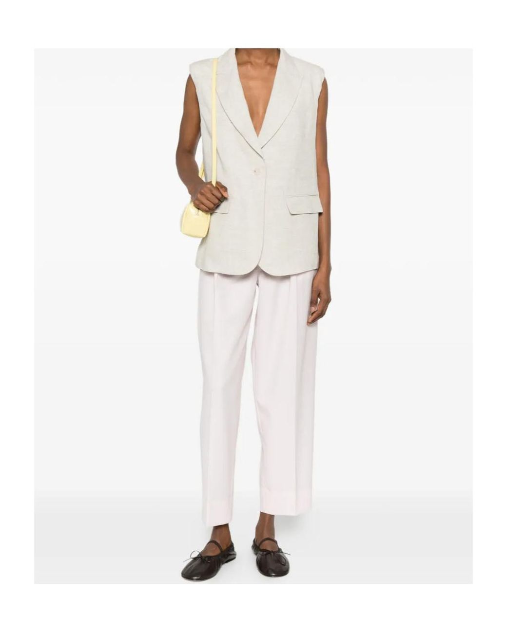 Twinset White Flap-Pocket Single-Breasted Gilet