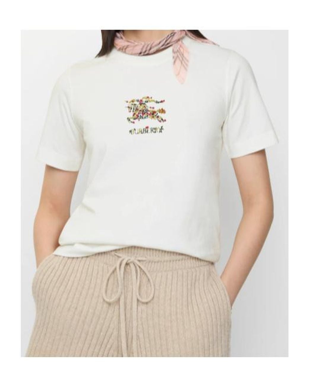 Burberry White T-Shirt With Print