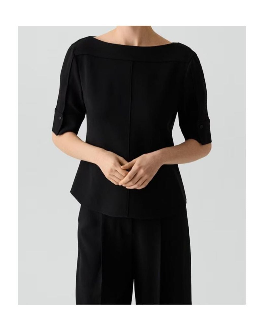 Theory Black Short-Sleeve Blouse