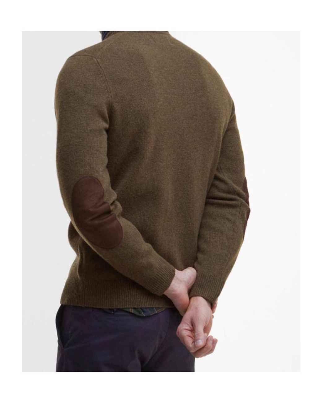 Barbour Brown Crew-Neck Long-Sleeve Jumper for men