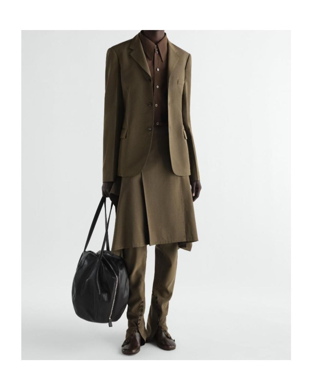 Lemaire Brown Pleated Skirt