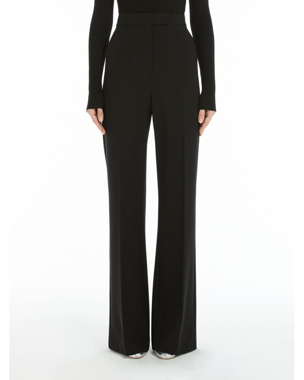 Max Mara Black Norcia Flared Trousers