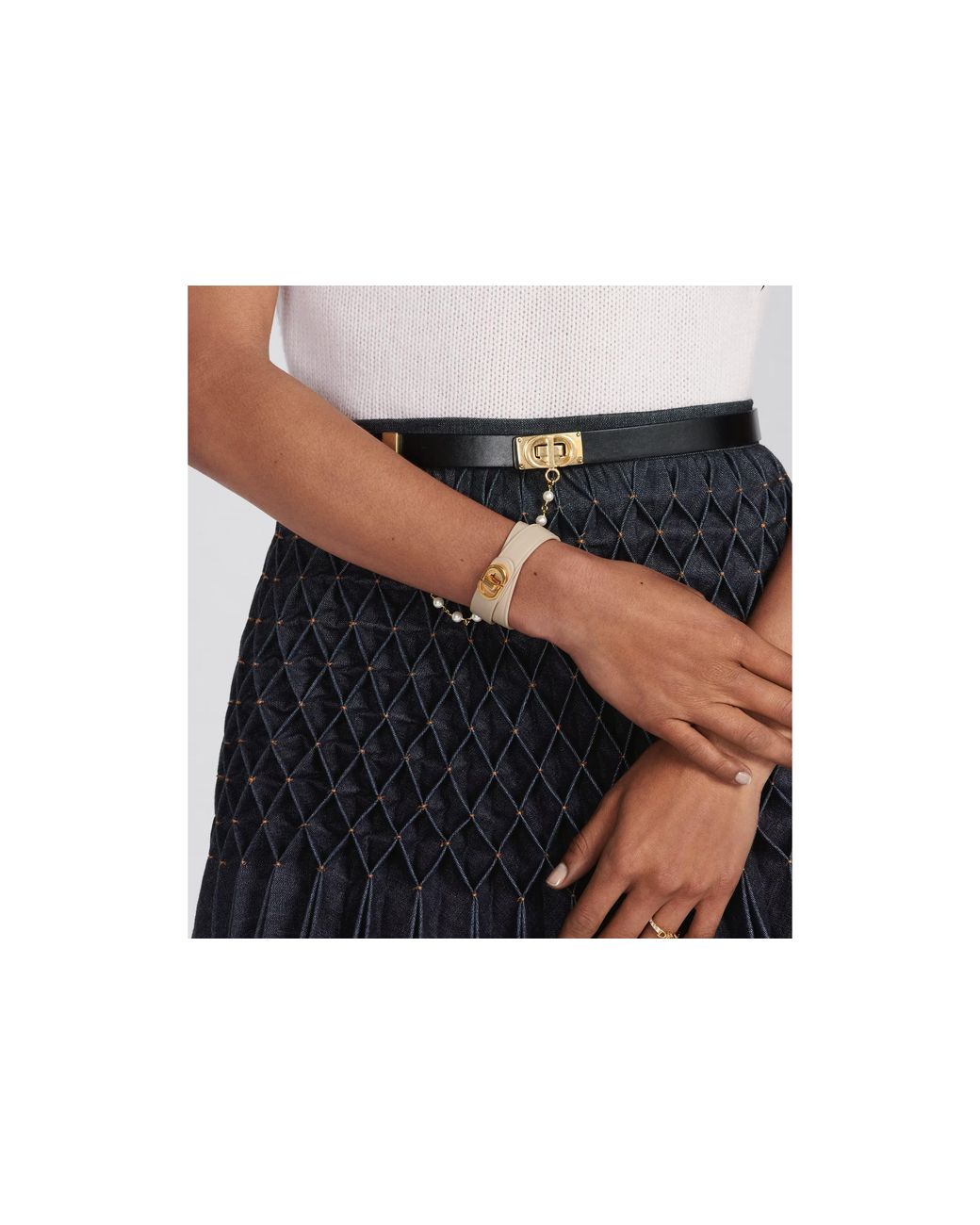 Dior White 30 Montaigne Double Bracelet