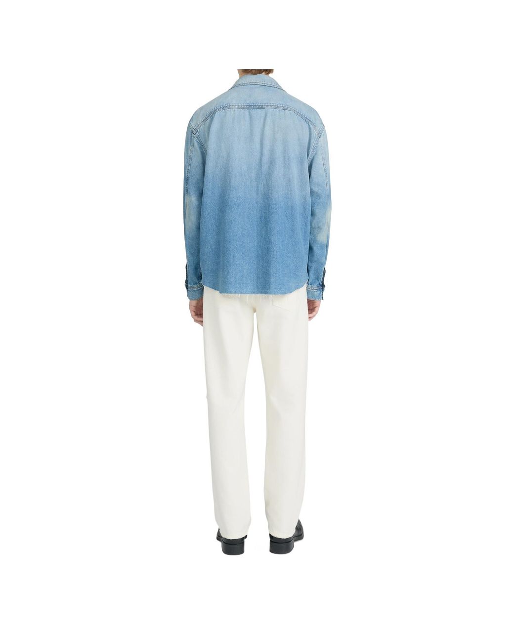 FRAME Blue Vintage Effect Denim Shirt for men