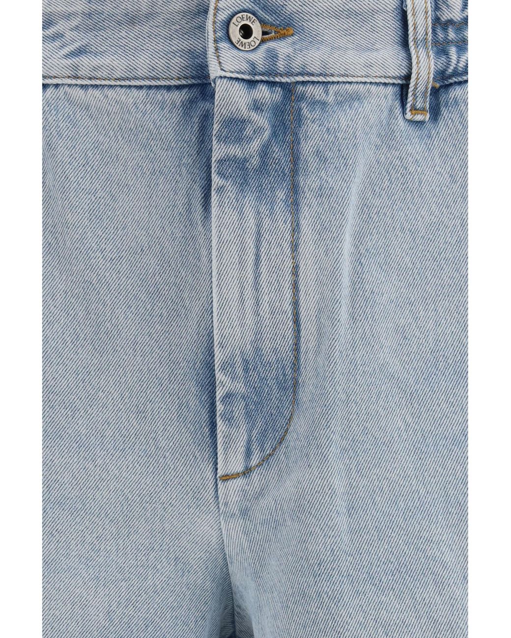 Loewe Blue Denim Cargo Shorts for men