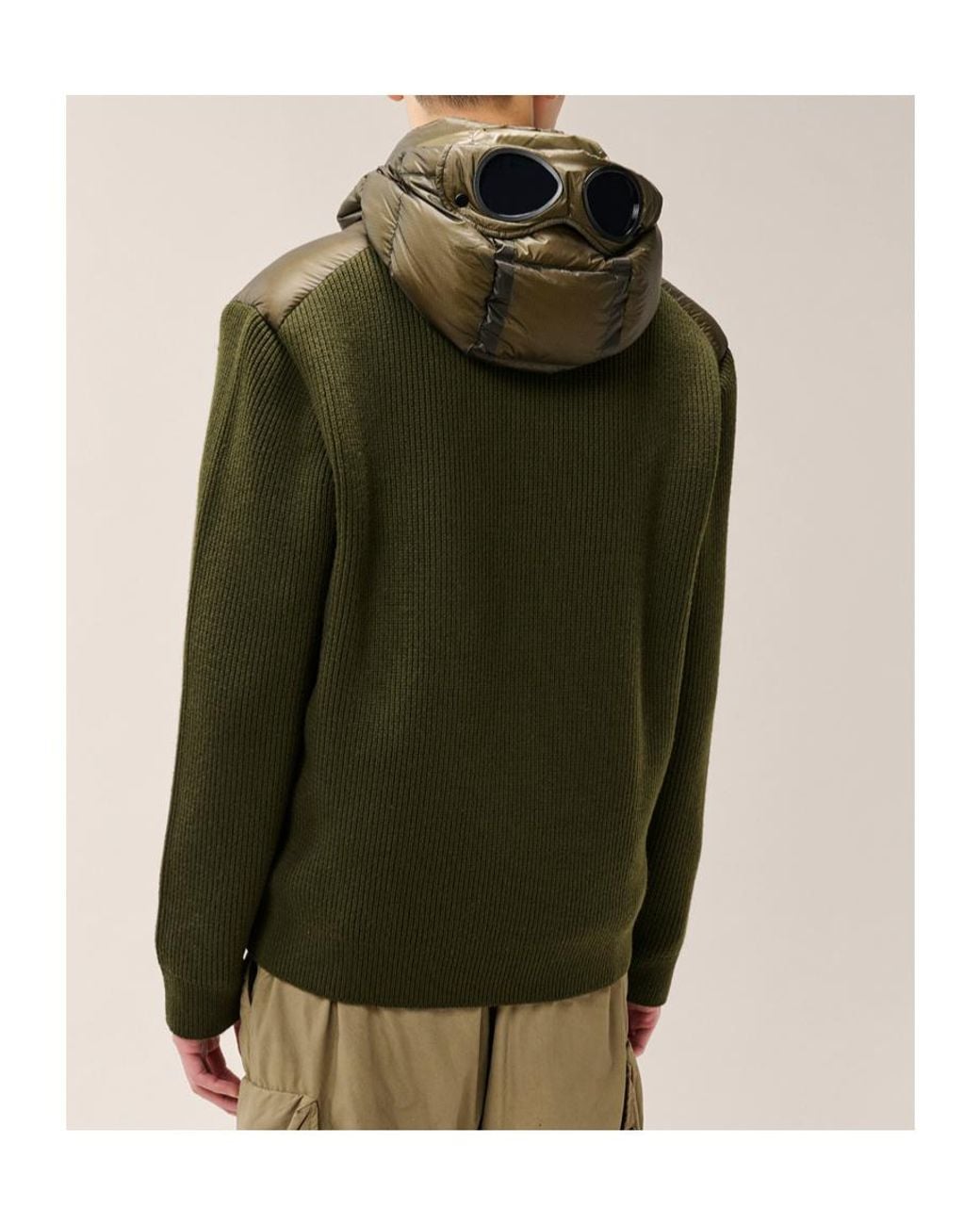 C P Company Green Panelled Down Jacket for men