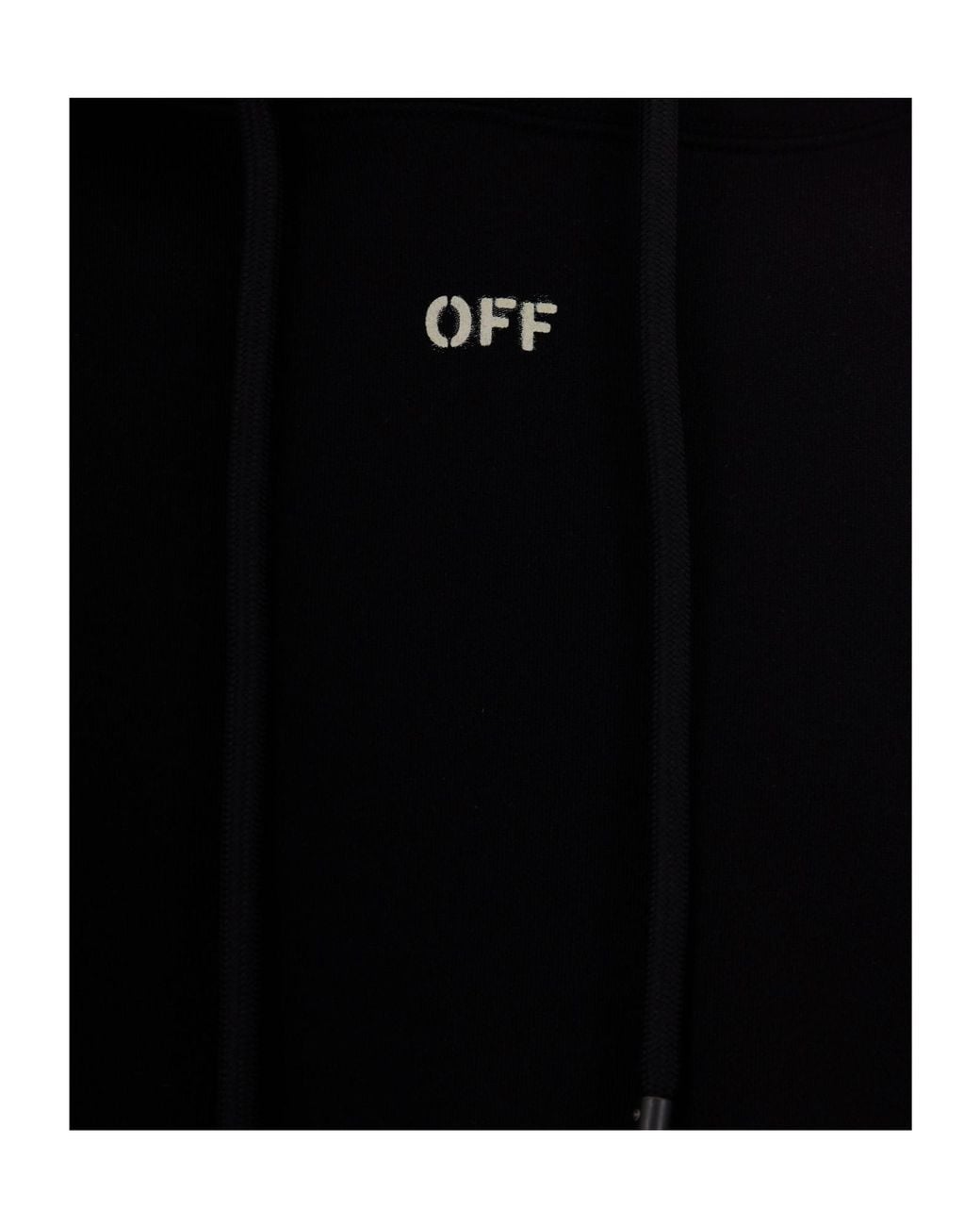 Off-White c/o Virgil Abloh Blue Logo Printed Drawstring Hoodie for men