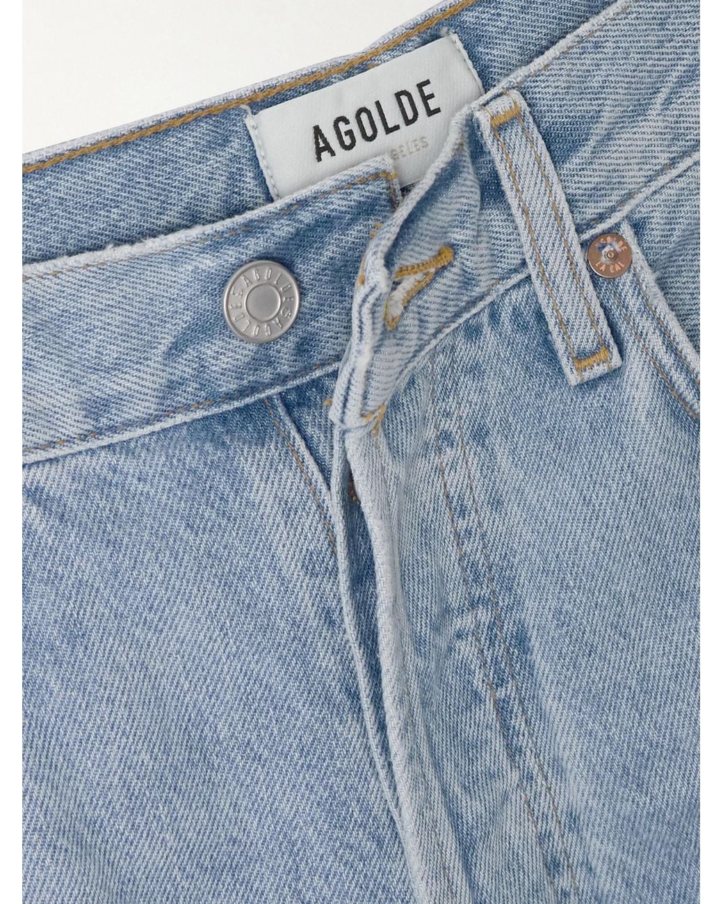 Agolde Blue High-Rise Wide-Leg Jeans
