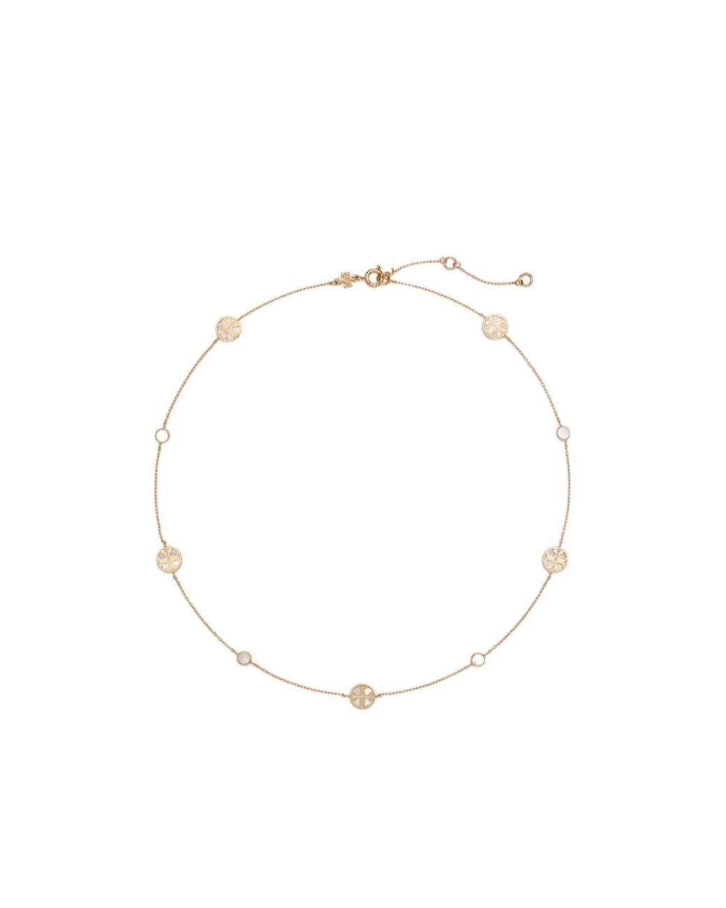Tory Burch White Icon Mother-Of-Pearl Necklace