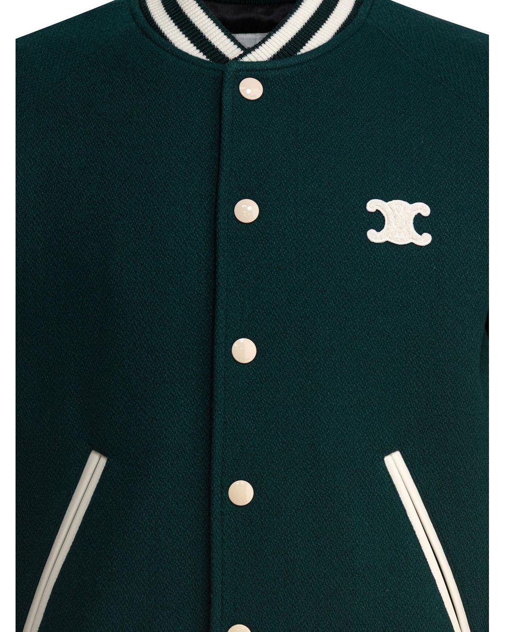 Céline Green Triomphe Teddy Jacket for men