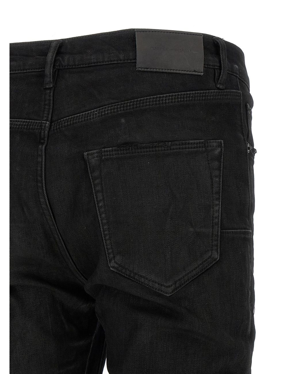 Purple Brand Black Belt Loop Jeans for men