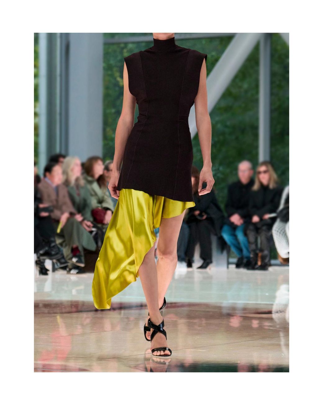 Alaïa Yellow Alaïa Pointed Satin Skirt