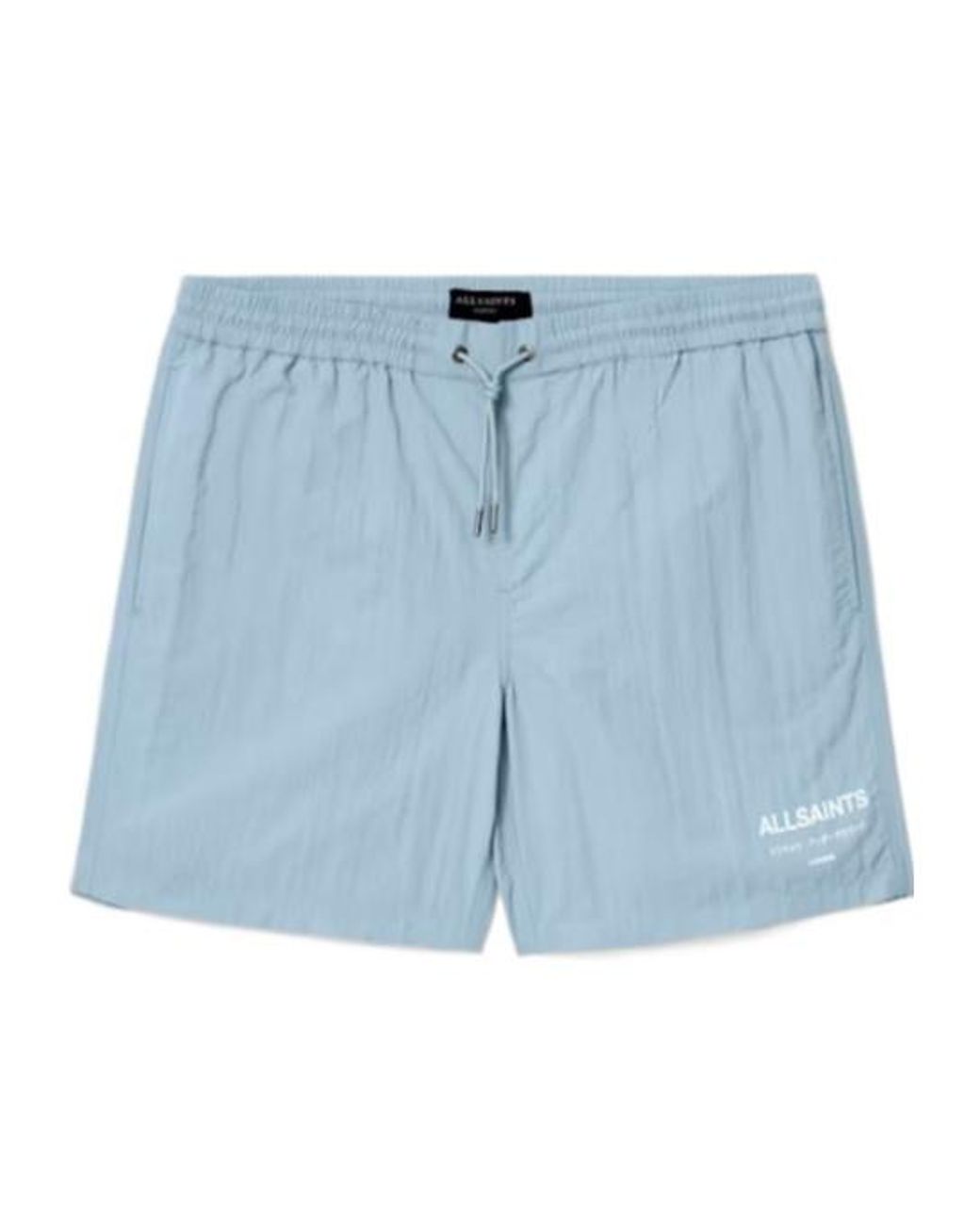 AllSaints Blue Underground Slim Fit Swim Shorts for men