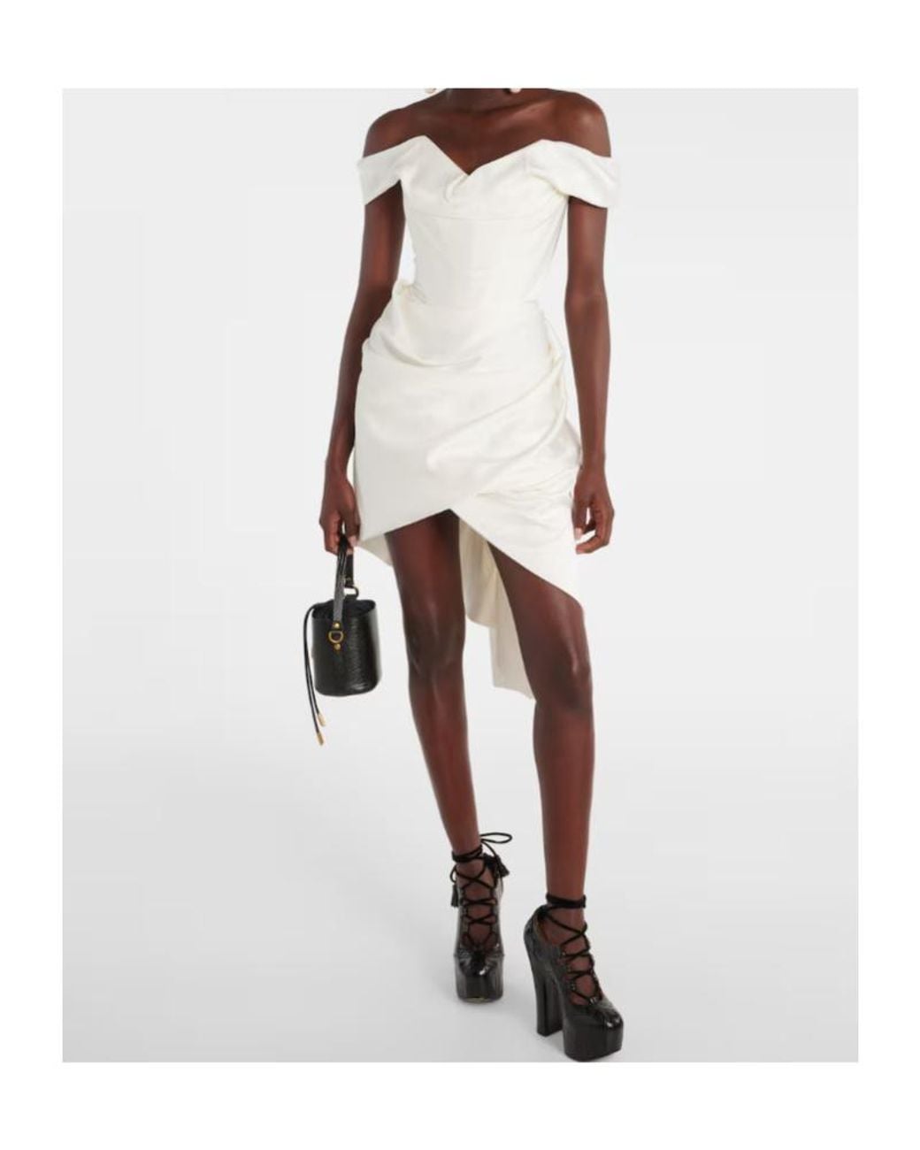 Vivienne Westwood White Nova Cora Off-Shoulder Minidress