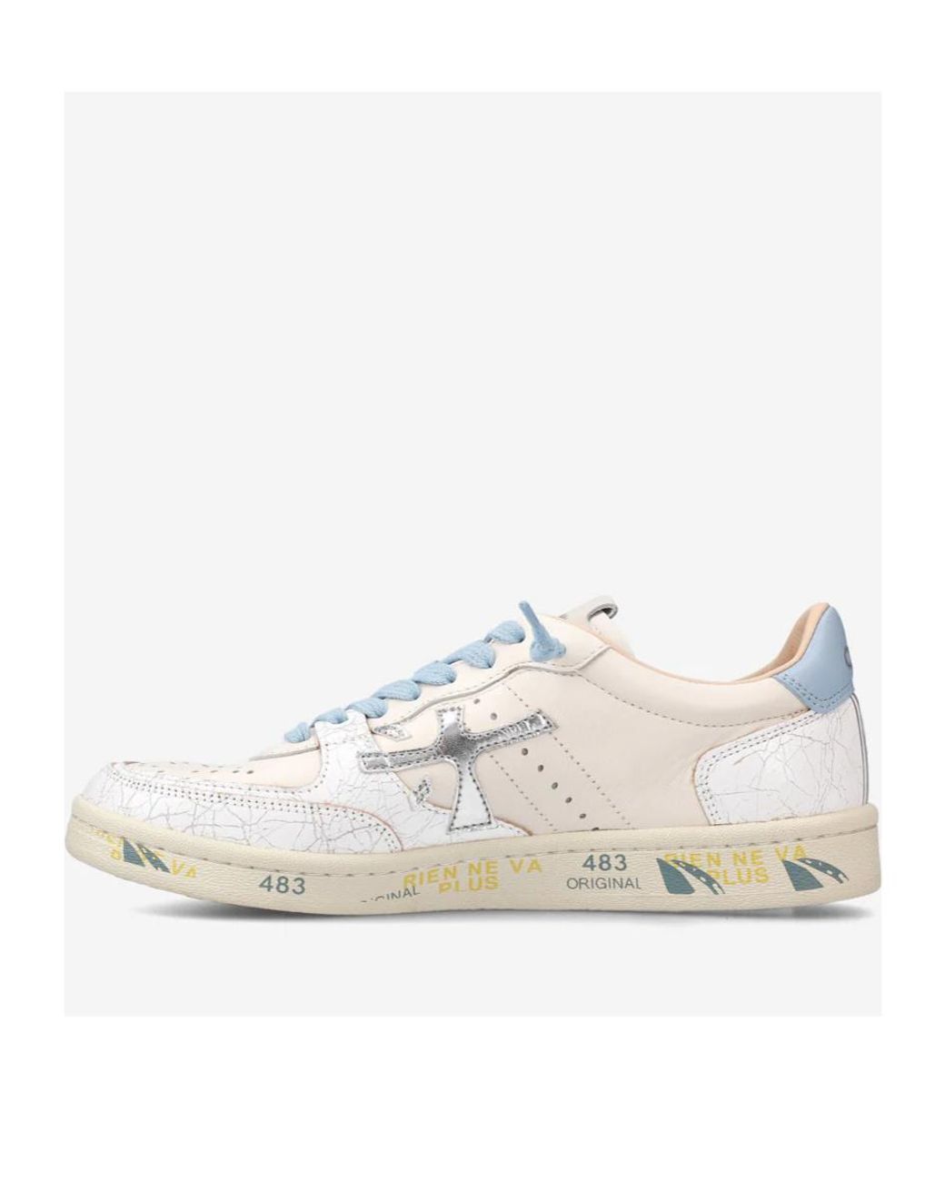 Premiata White Bsktclad Strapped Low-Top Casual Shoes