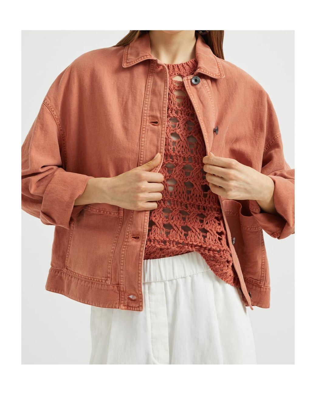 Brunello Cucinelli Multicolor Monili Chain-Detail Jacket