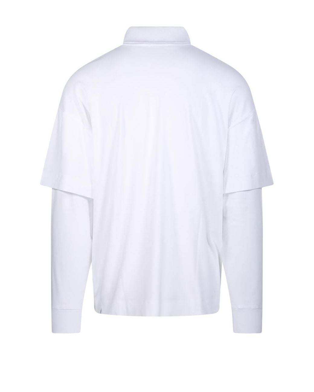 DARKPARK White Long-Sleeved Layered Polo Shirt for men
