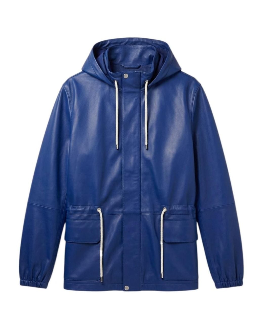 Loewe Blue Long-Sleeved Leather Jacket for men