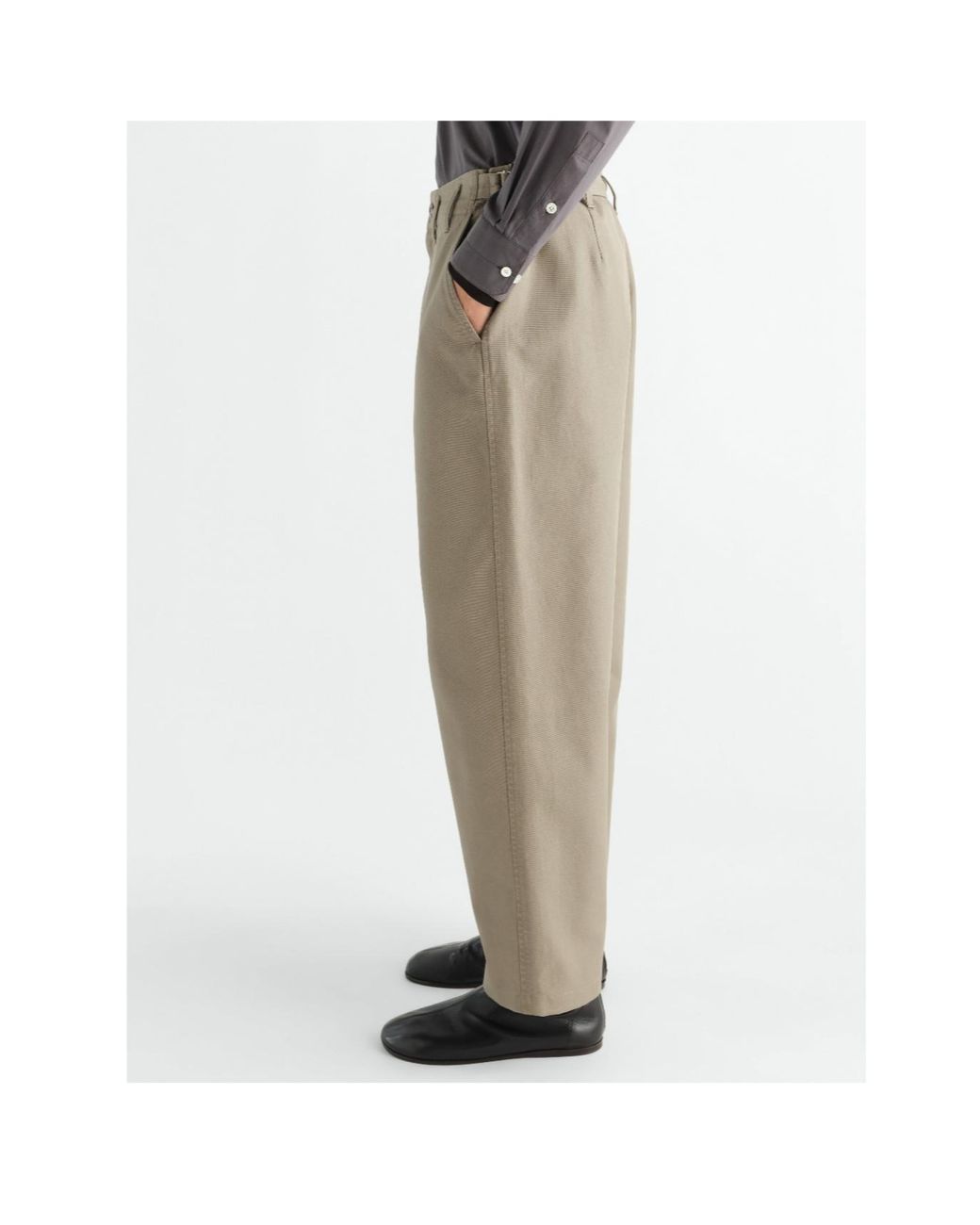 Lemaire Natural Tapered Cotton Pants for men