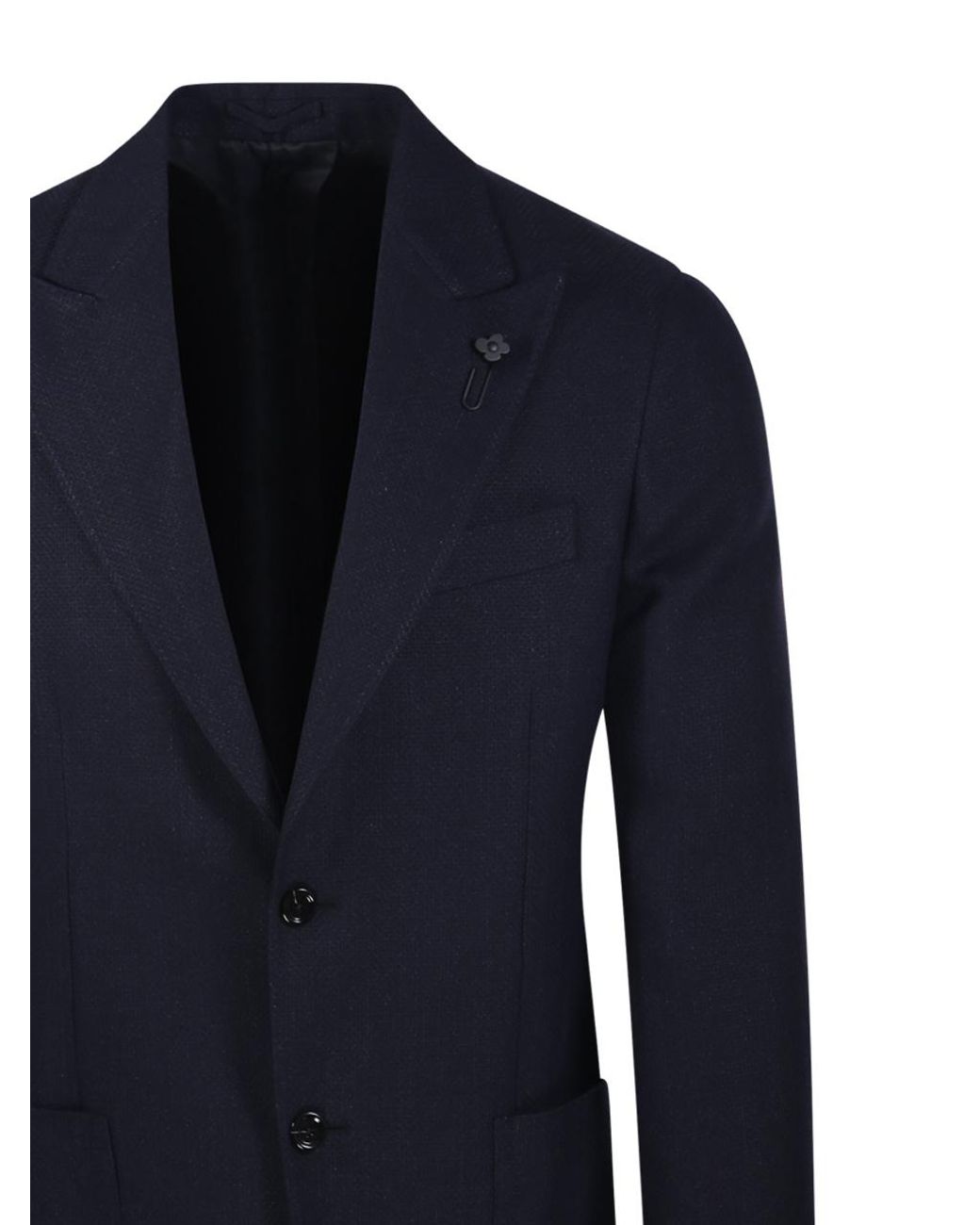 Lardini Blue Single-Breasted Patch-Pocket Blazer for men