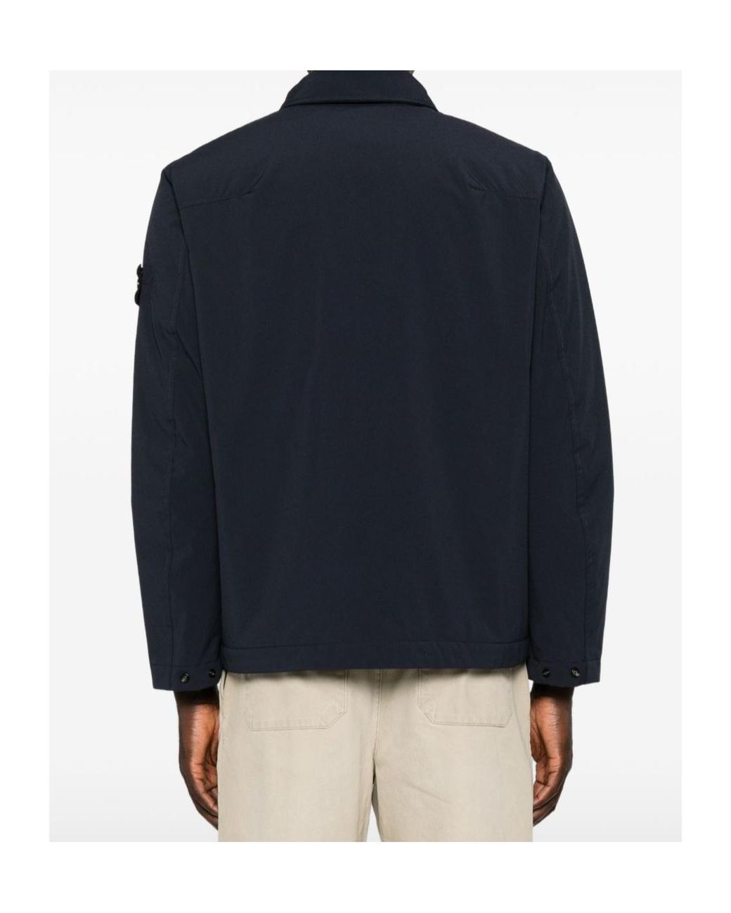 Stone Island Black Logo Patch Zip-Up Jacket for men