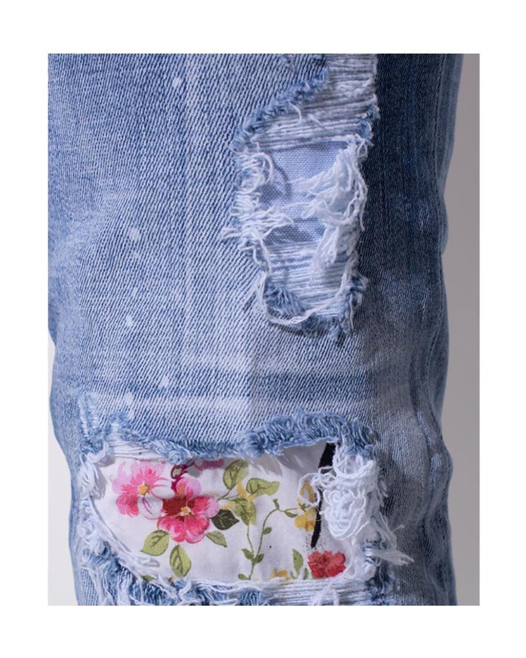 DSquared² Blue Jennifer Floral Printed Distressed Jeans