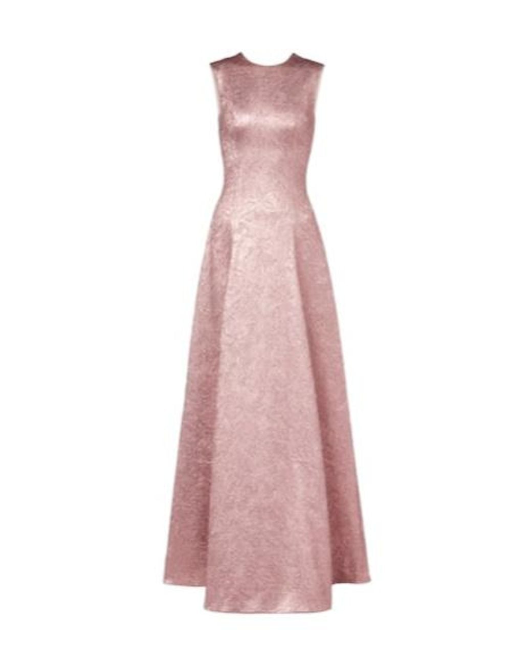 Emilia Wickstead Pink Nodin Open-Back Cloque Gown