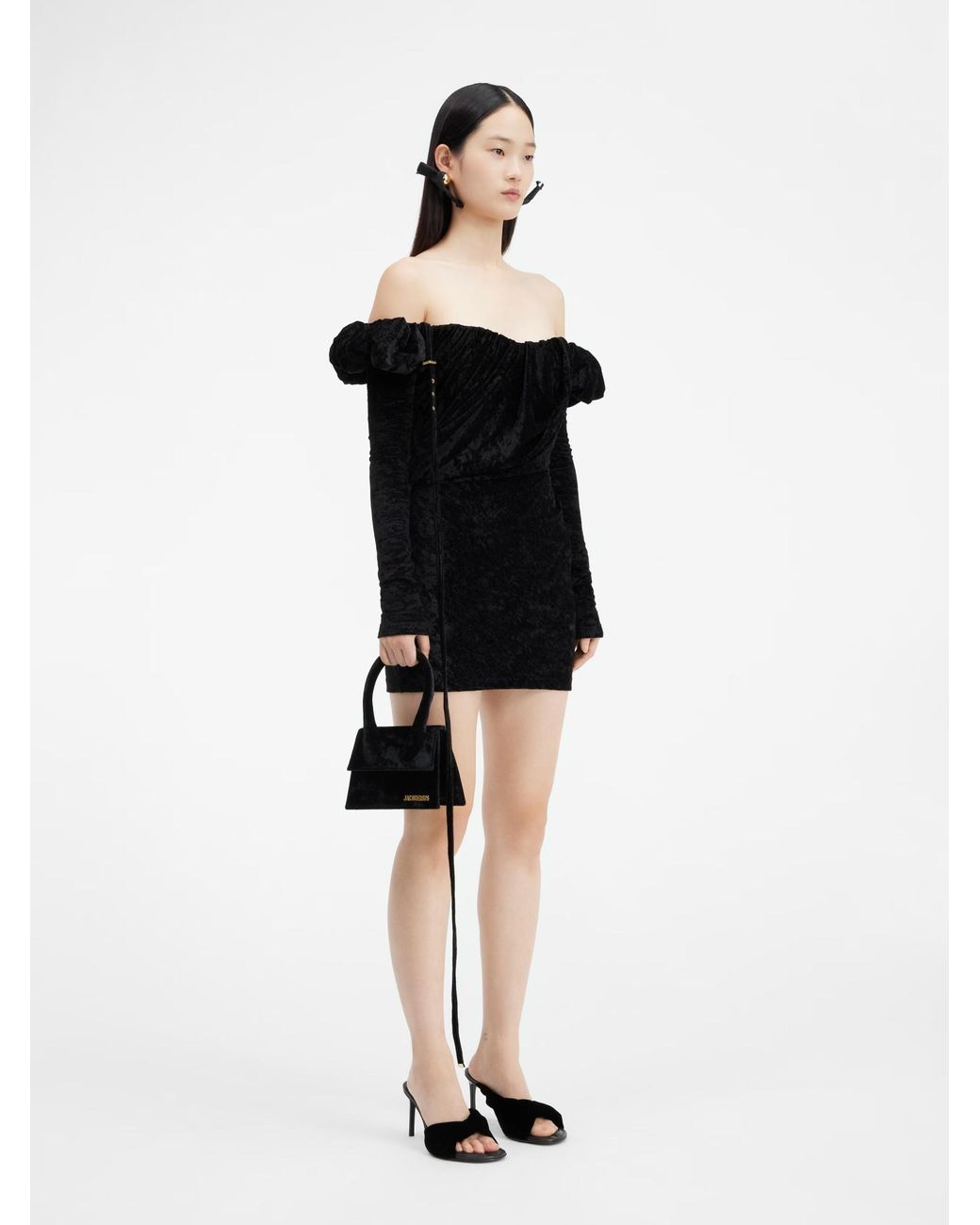 Jacquemus Black Short Pendant Mini Dress