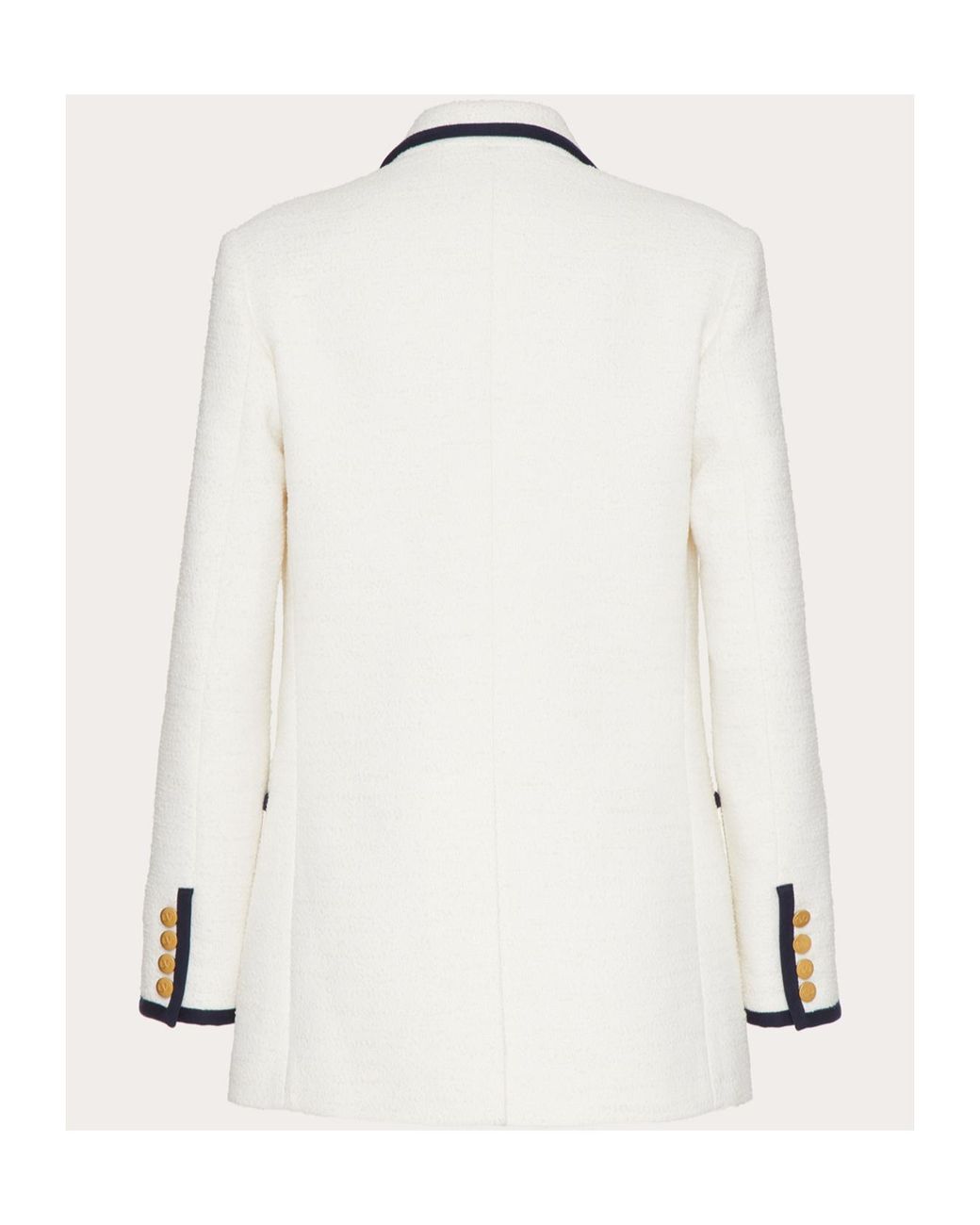 Valentino White Double-Breasted Long-Sleeved Jacket
