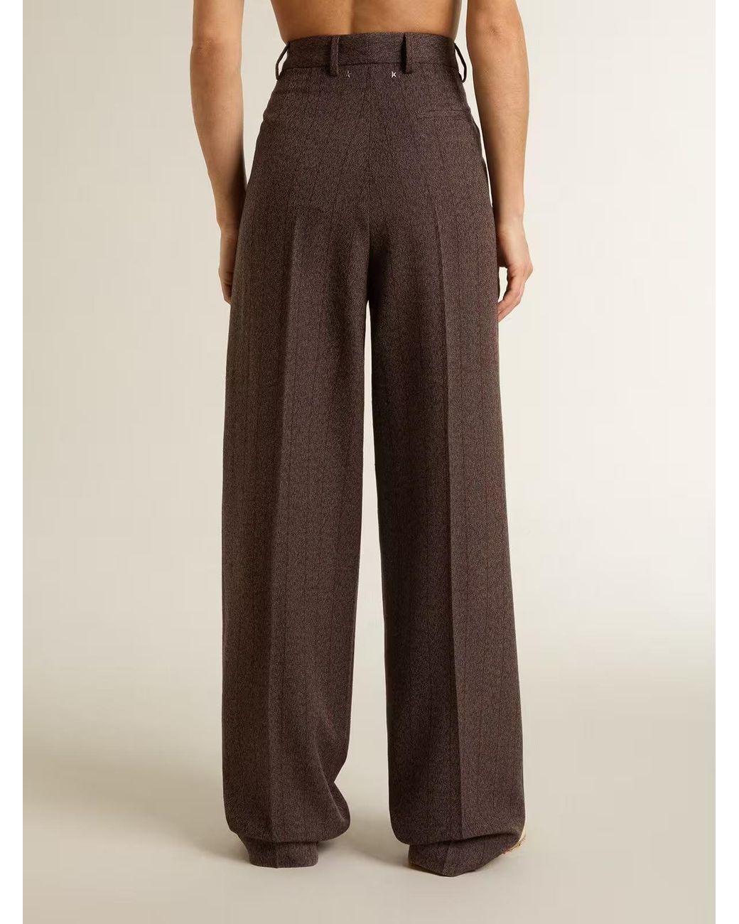 Golden Goose Deluxe Brand Brown Wide-Leg Striped Pants