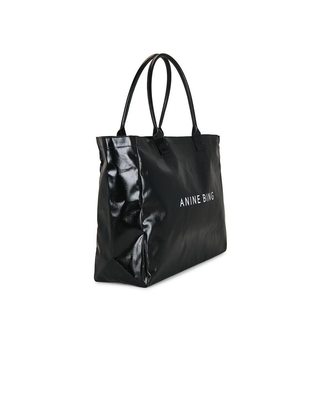 Anine Bing Black Leo Coated Canvas Tote
