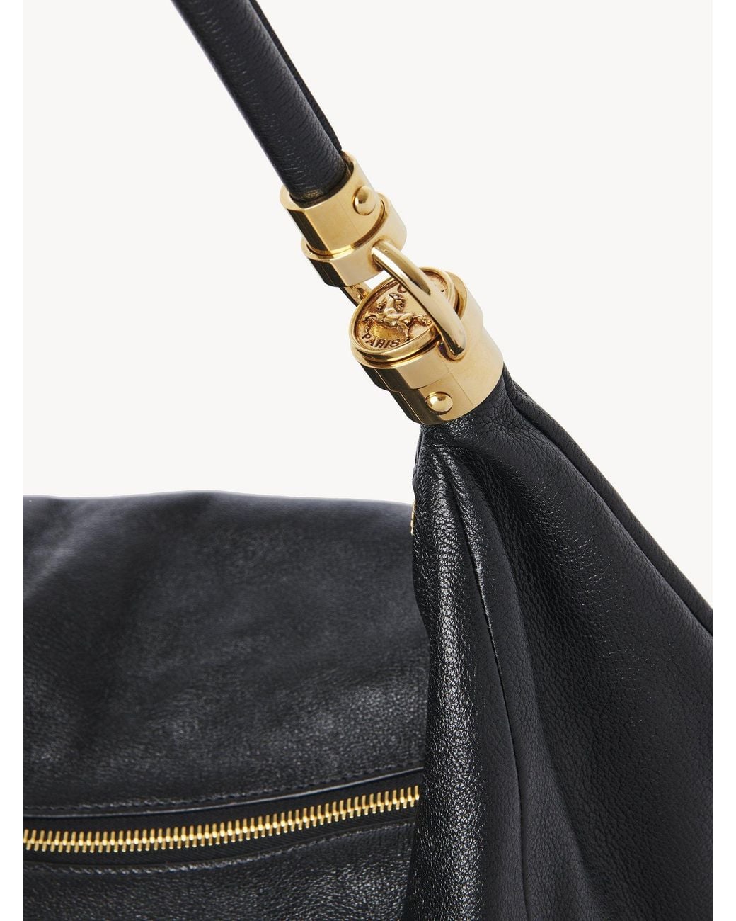 Chloé Black Chloé Logo Detailed Zipped Shoulder Bag