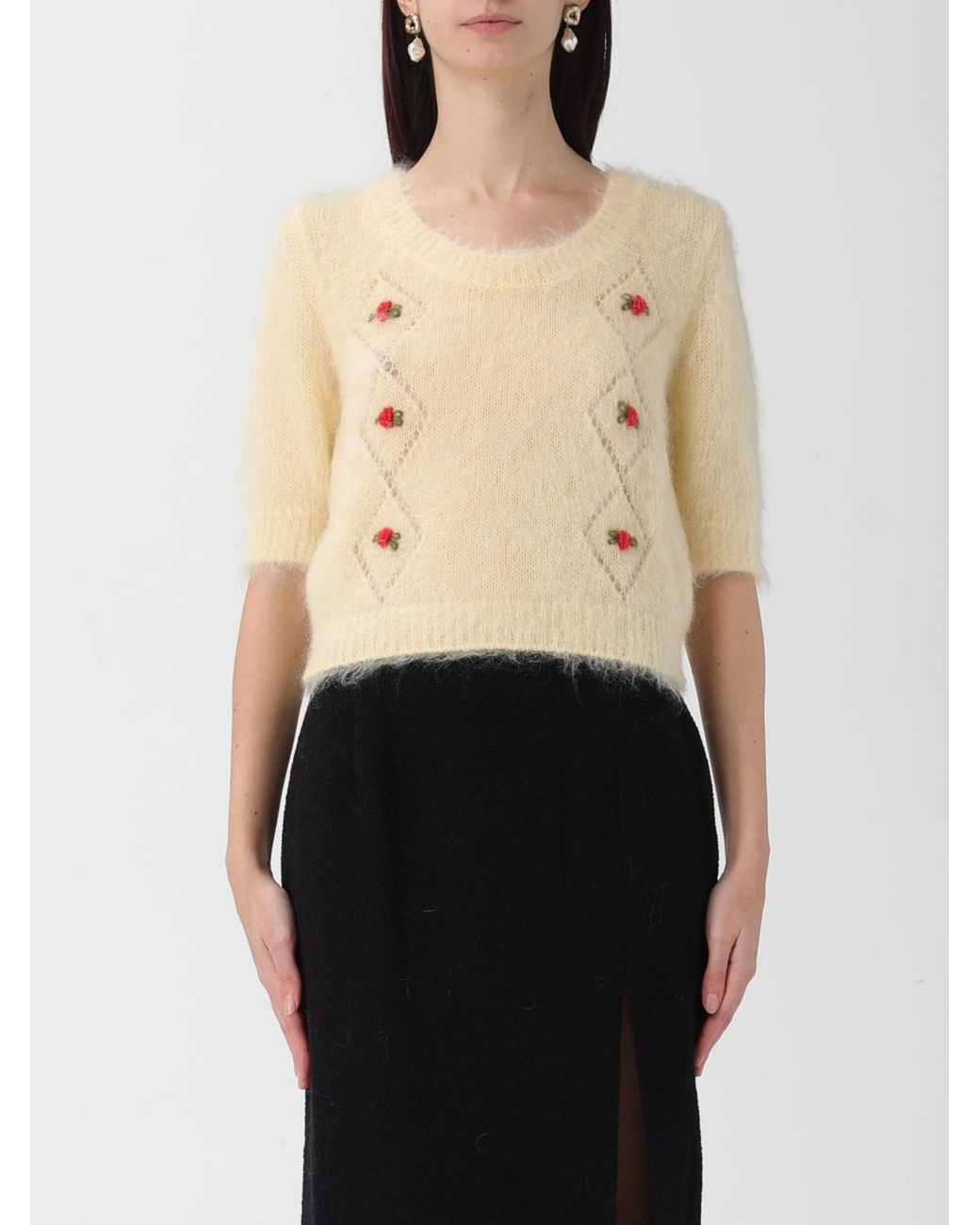 Alessandra Rich Natural Carded Knitted Jumper