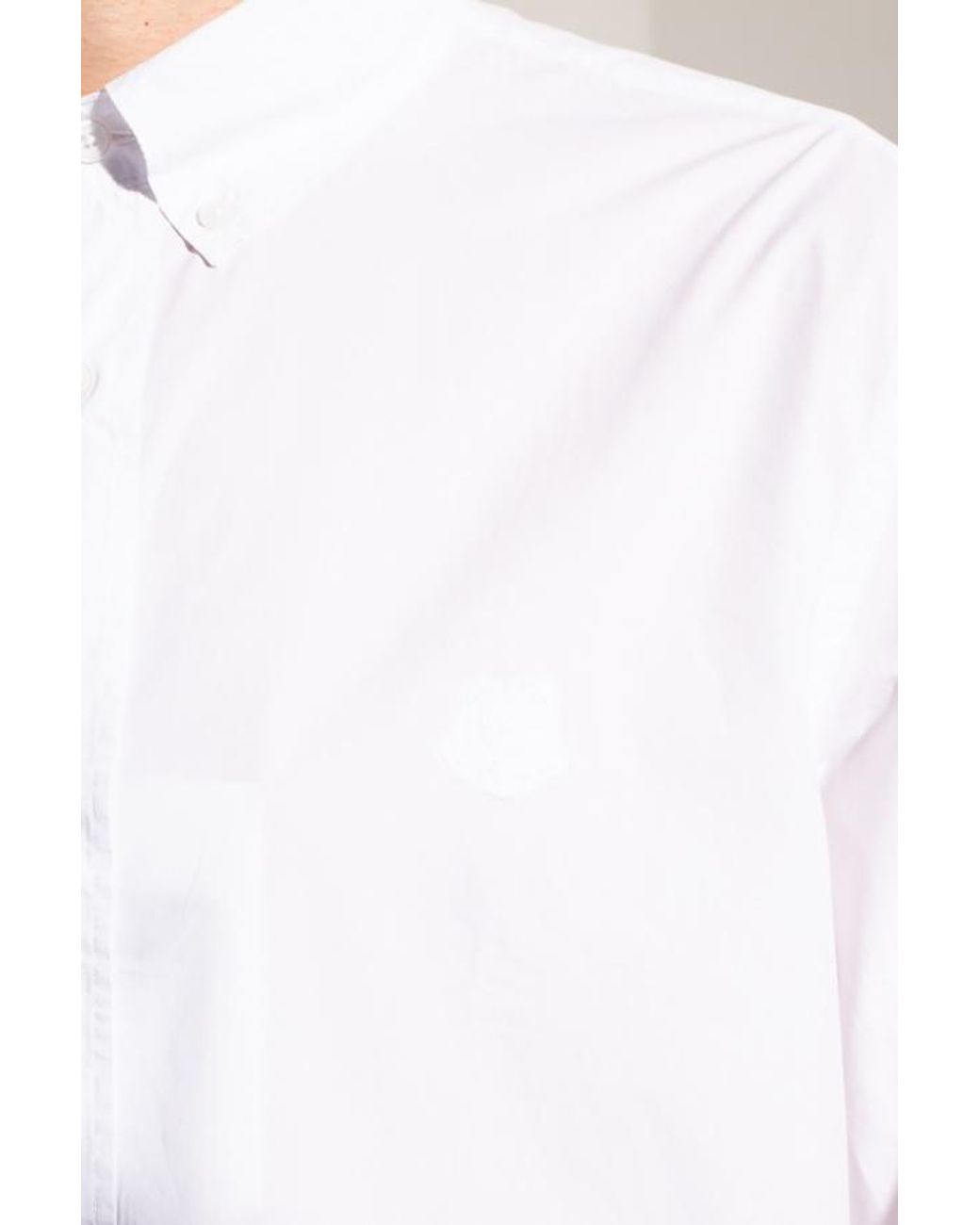 KENZO White Tiger-Embroidered Cotton Shirt for men