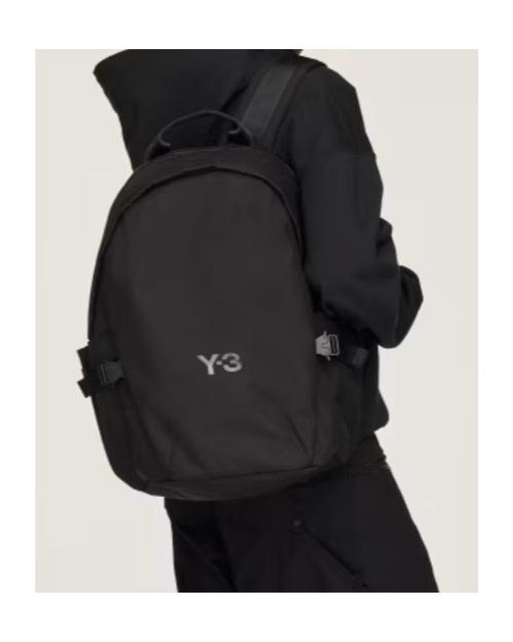 Y-3 Black Staple Logo Detailed Zipped Fanny Pack for men