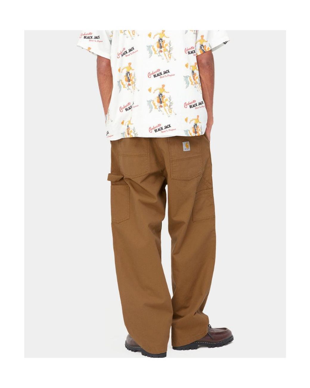 Carhartt Green Wide Panel Cotton Trousers for men