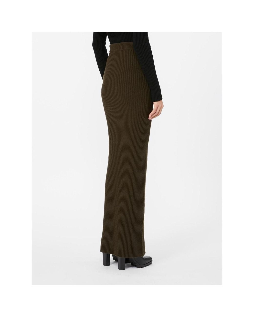 Max Mara Green Boris Knit Ribbed Skirt